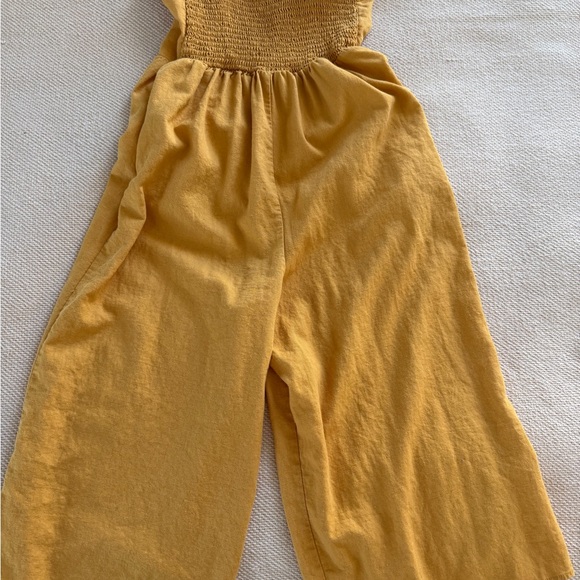 J for Justify Mustard Yellow Linen-Blend Wide Leg Jumpsuit | Size M - Picture 6 of 6